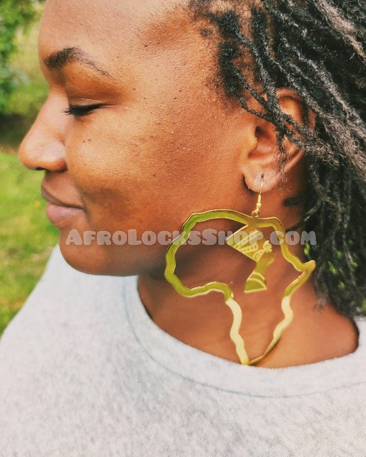 Boucles d'oreilles XL Afrique Nefertiti acier inoxydable