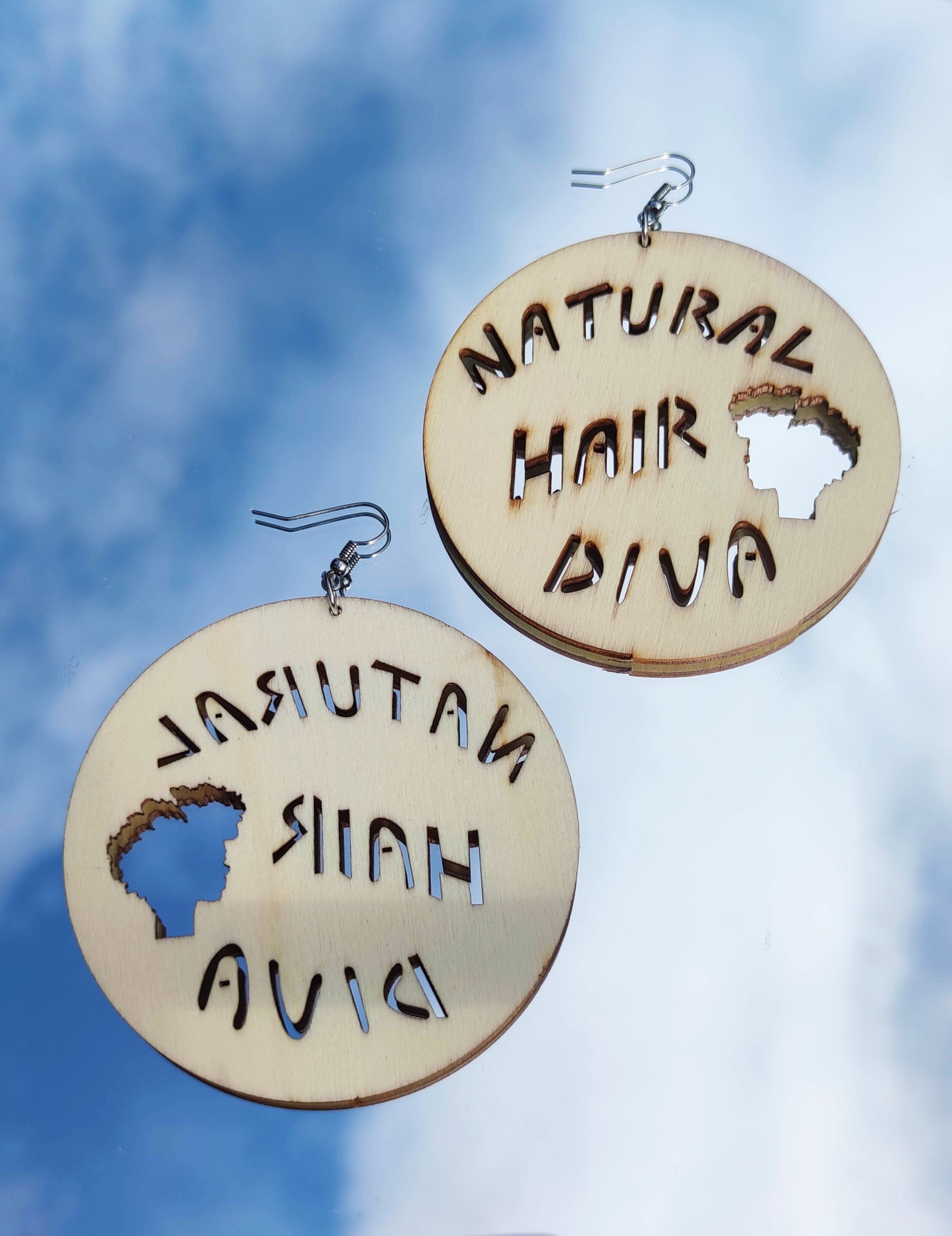 Grandes boucles d'oreilles natural hair diva - fille cheveux naturels nappy afro curls