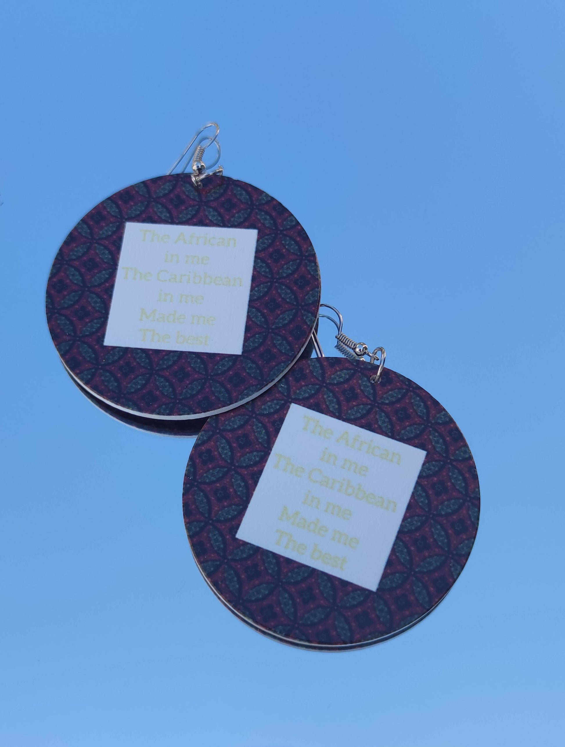 Boucles d'oreilles l'africaine en moi et la caribéenne en moi ont fait de moi la meilleure imprimé wax kente