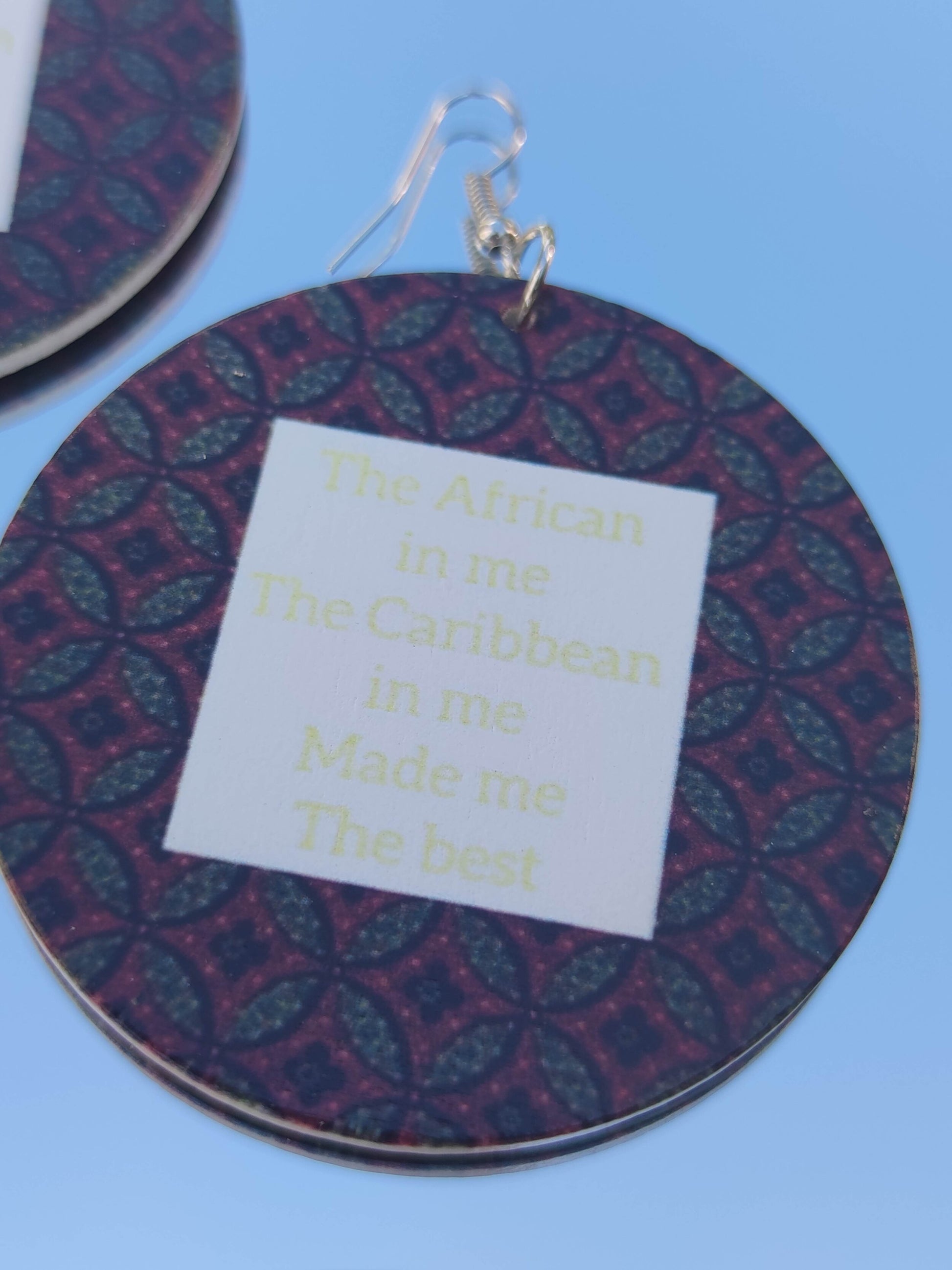 Boucles d'oreilles l'africaine en moi et la caribéenne en moi ont fait de moi la meilleure imprimé wax kente