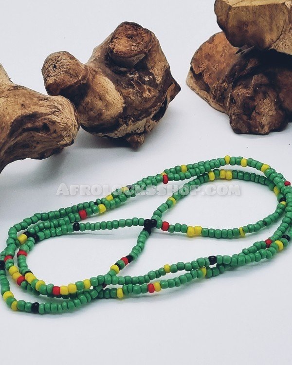 Chaîne de taille en perles rasta noir rouge jaune vert-SQ4637909