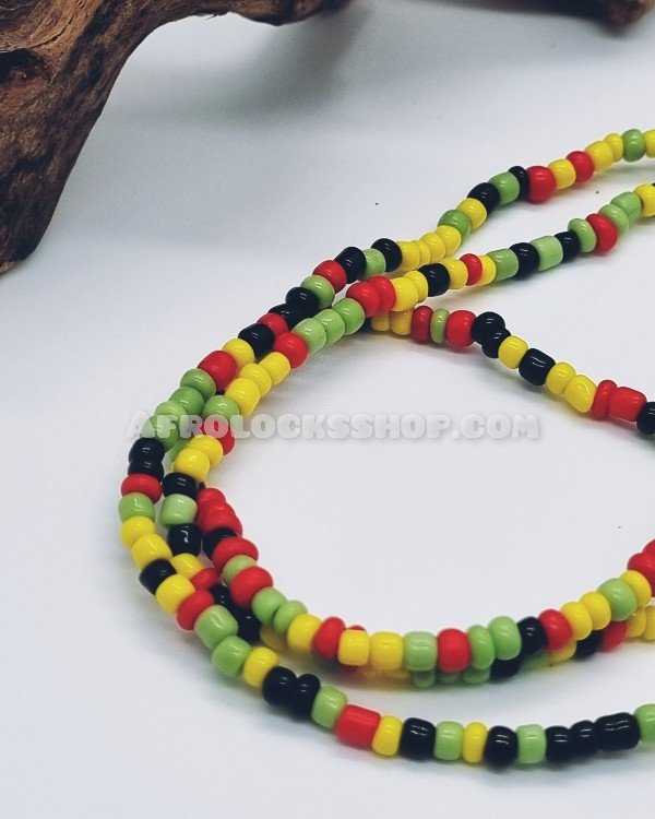 Chaîne de taille en perles rasta noir rouge jaune vert-SQ4637909