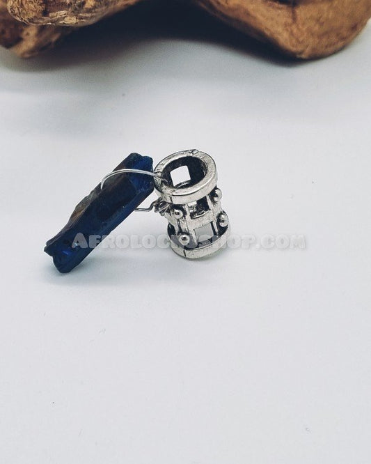 Bijou viking cheveux et barbe cristal naturel bleu