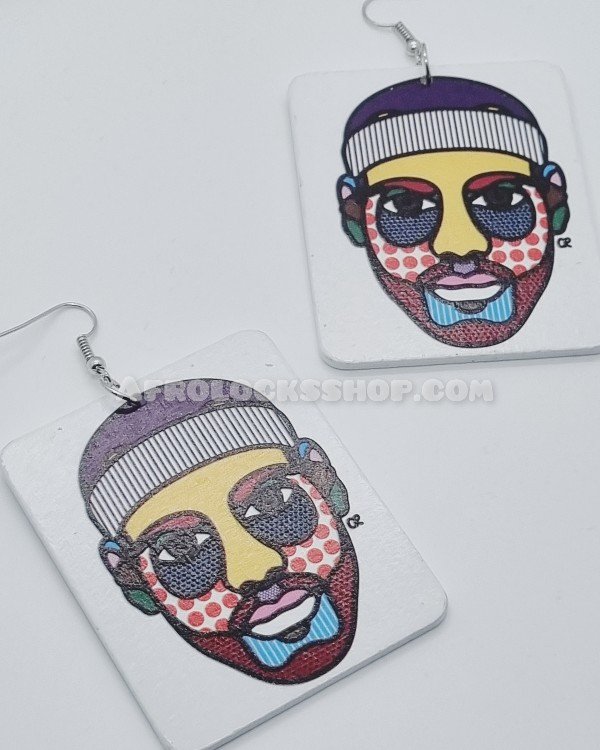 Bijou boucles d'oreilles colorées en bois Lebron James