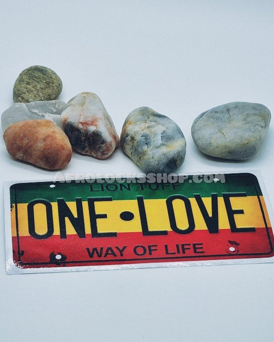 Autocollant design plaque d'immatriculation vintage rasta One Love