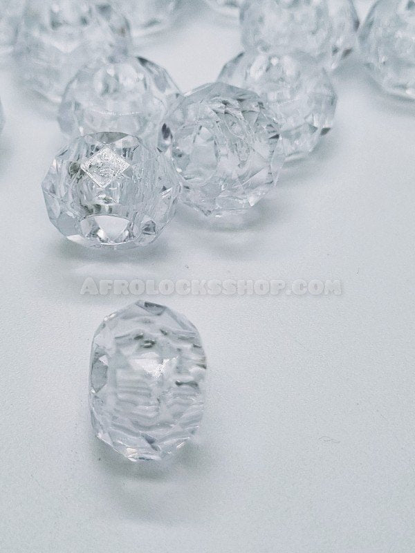 Lot 50 perles transparentes découpe mosaïque