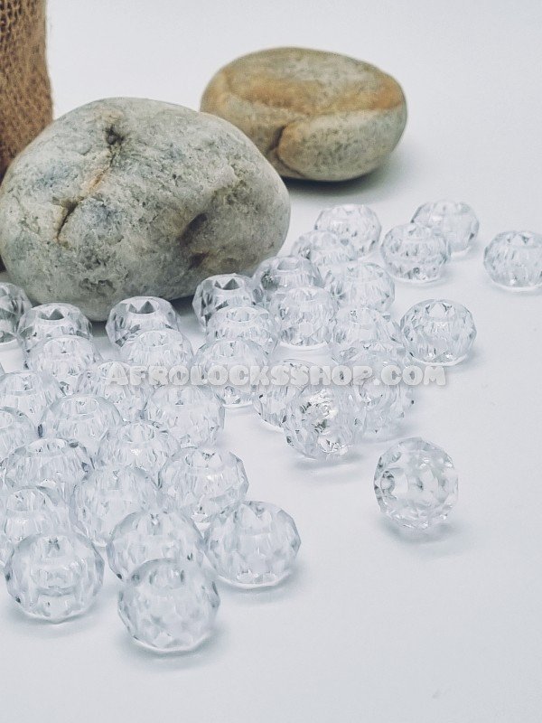 Lot 50 perles transparentes découpe mosaïque