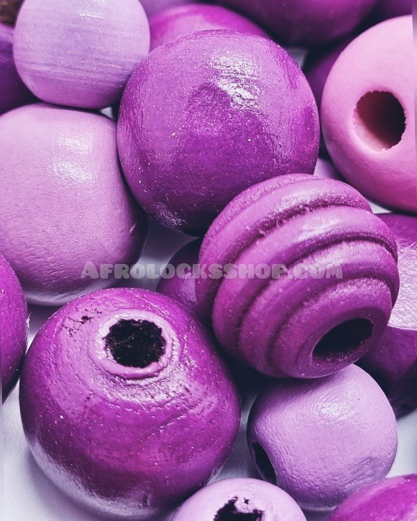Centaines de perles en bois rose violet fushia mauve plus de 500 G