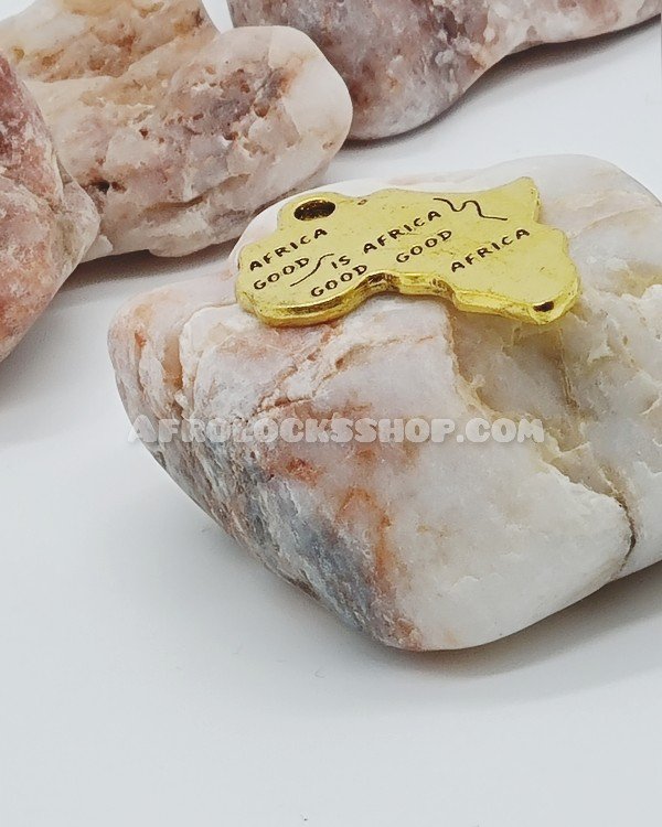 Pendentif Africa is good bijou carte continent africain couleur or