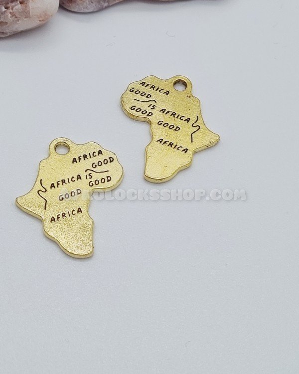 Pendentif Africa is good bijou carte continent africain couleur or
