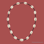 long-collier-cauris-artisanal-afrique - Afro Locks Shop