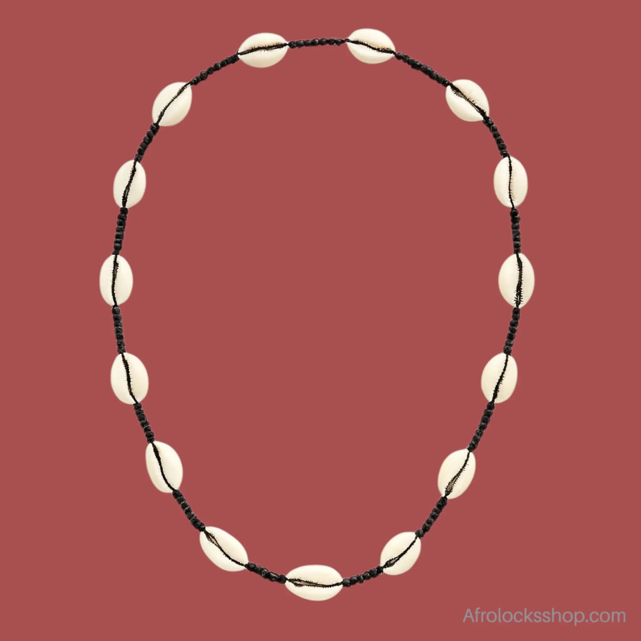 long-collier-cauris-artisanal-afrique - Afro Locks Shop