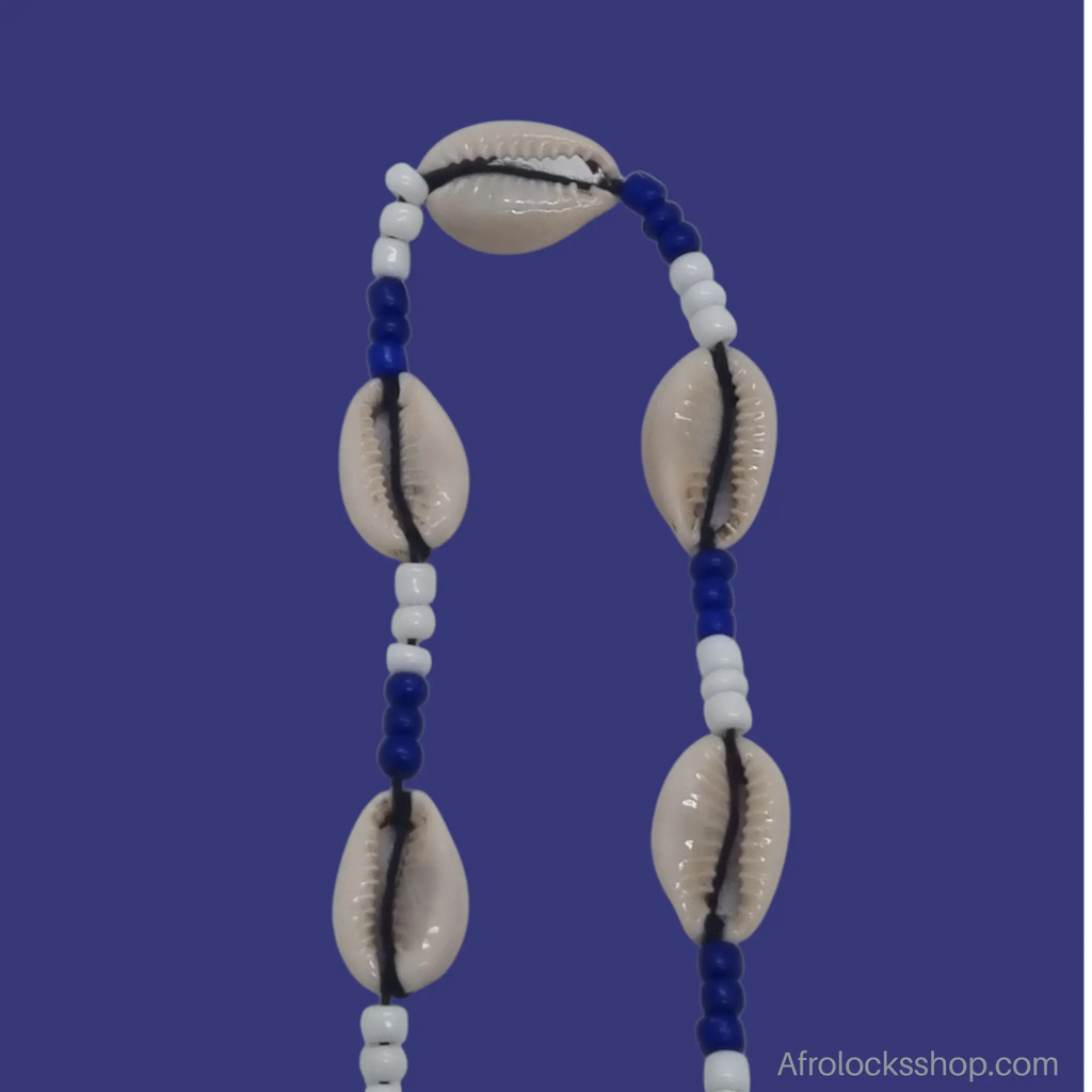 long-collier-cauris-fait-main-afrique-du-sud - Afro Locks Shop