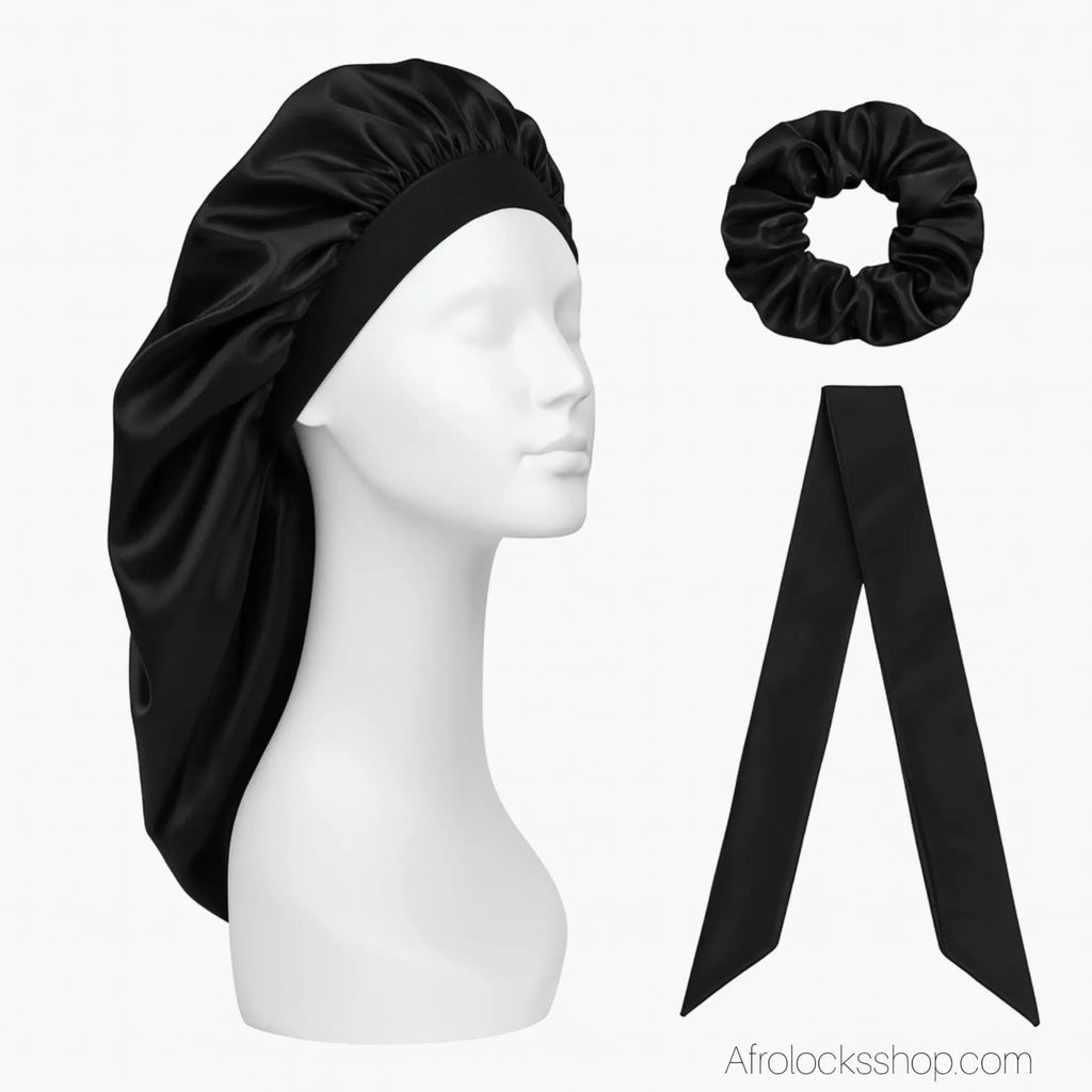 lot-bonnet-satin-chouchou-bandeau-qualite - Afro Locks Shop