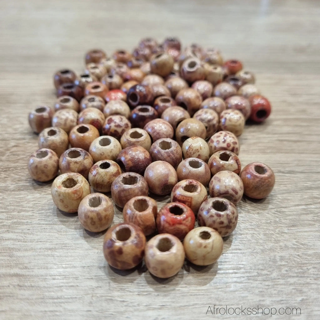 lot-perles-rondes-bois-trou-4-mm - Afro Locks Shop