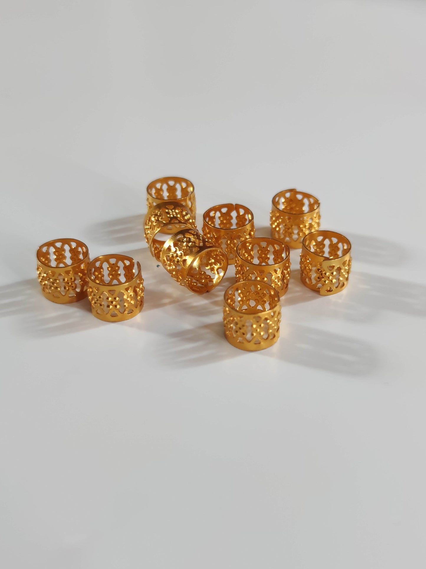 Manchettes cylindriques cheveux - tubes taille ajustable or et argent-SQ7491555