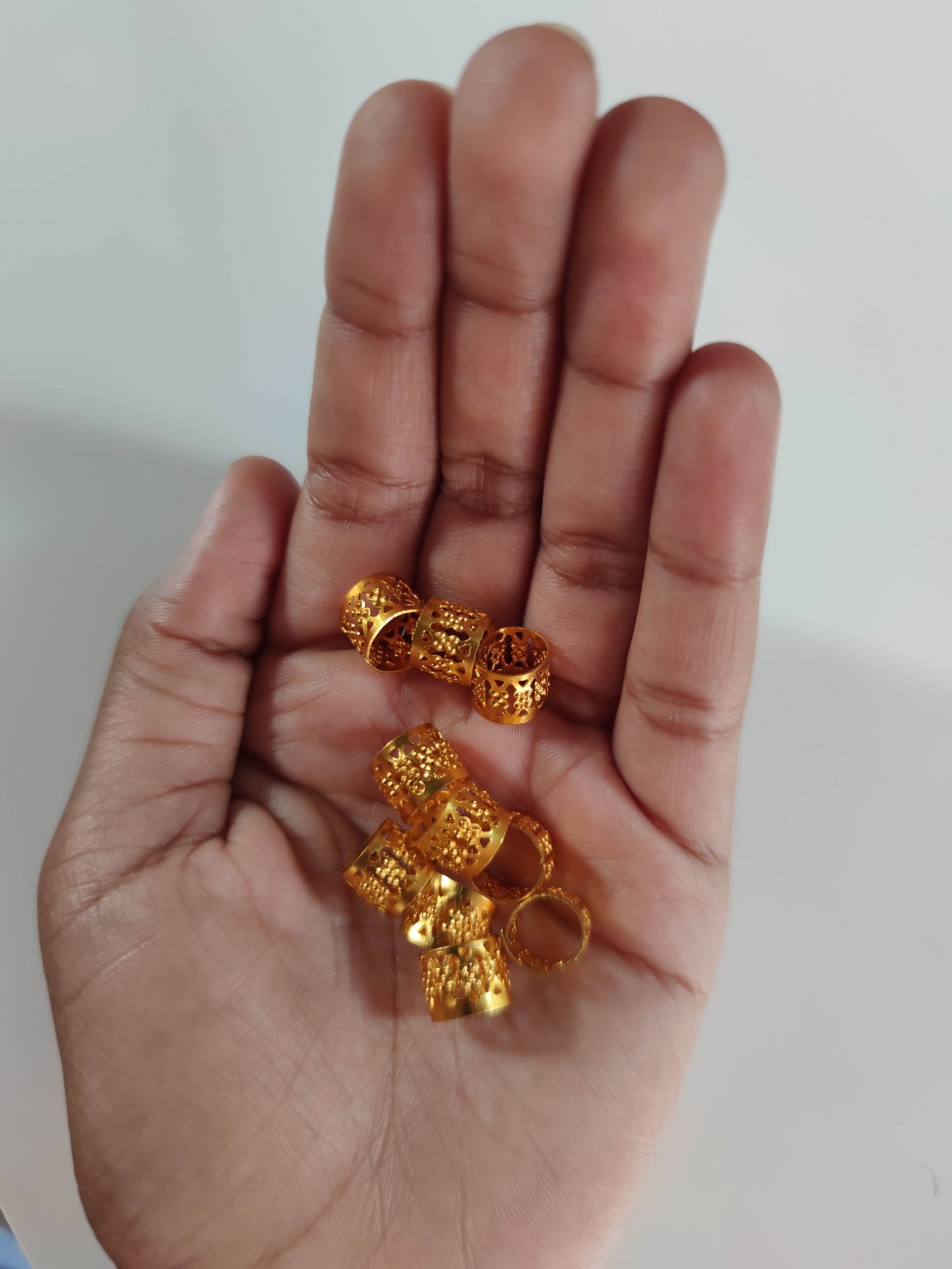 Manchettes cylindriques cheveux - tubes taille ajustable or et argent-SQ7491555