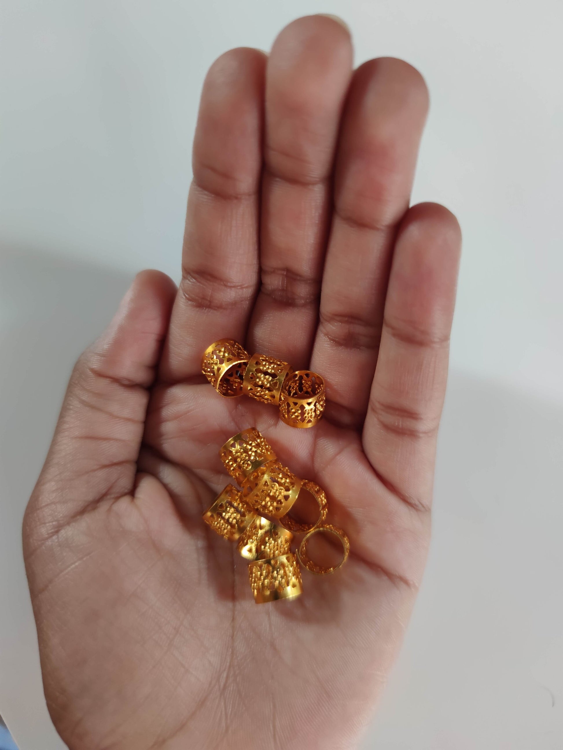 Manchettes cylindriques cheveux - tubes taille ajustable or et argent-SQ7491555