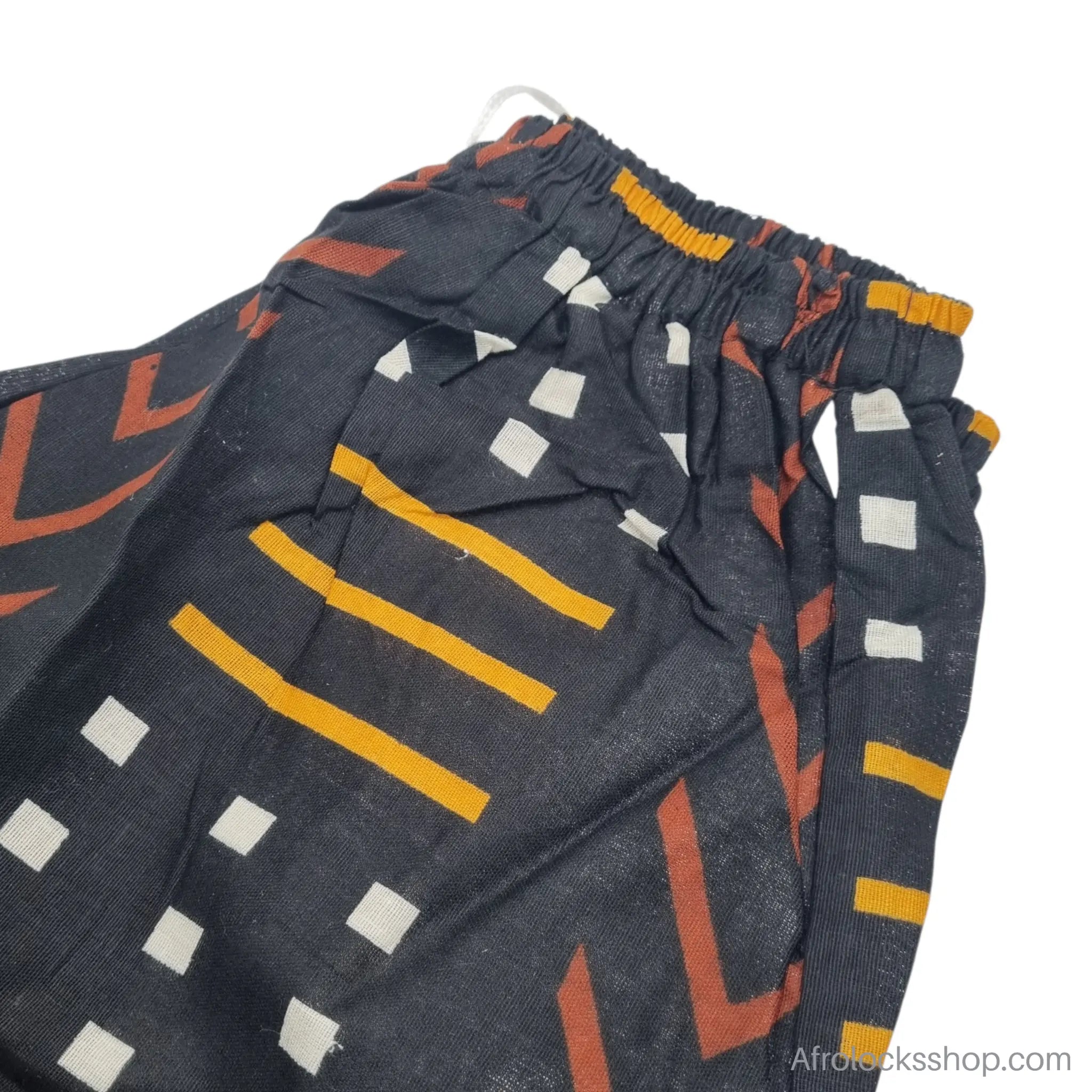 pantalon-wax-droit-noir-jaune-bayefall - Afro Locks Shop