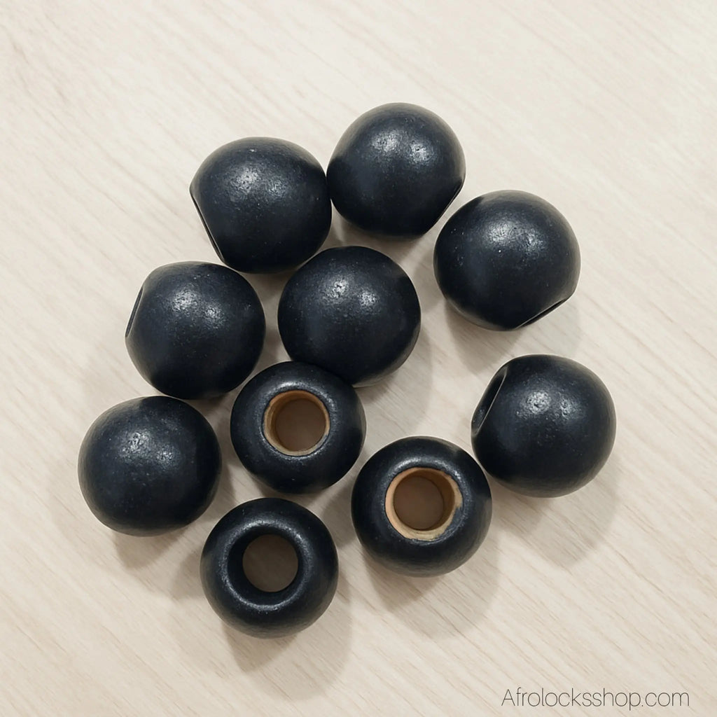 perles-bois-noir-dreadlocks-tresses - Afro Locks Shop