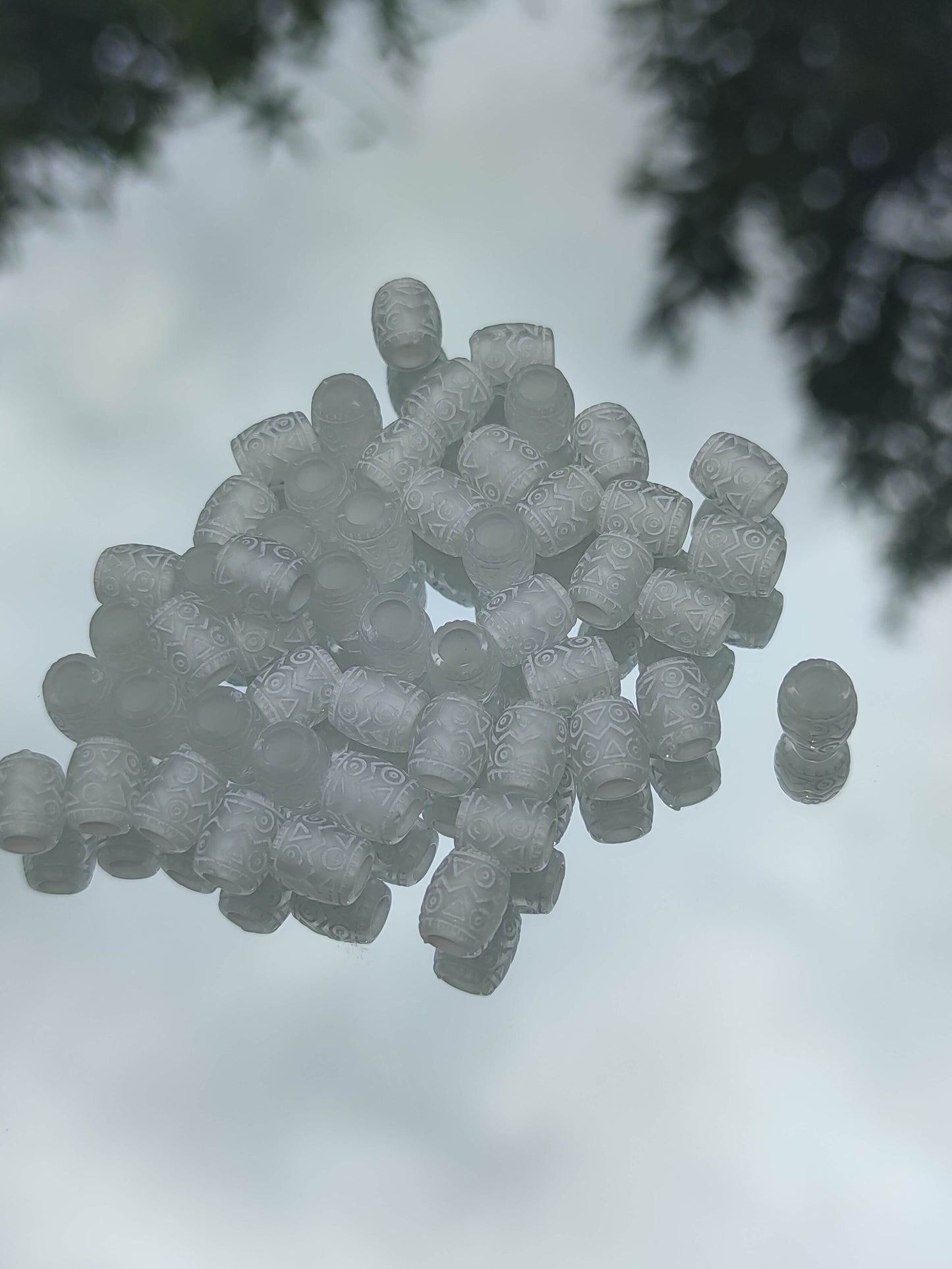 Perles gravures style tibétain - décoration coiffures microlocks tresses-SQ1845678