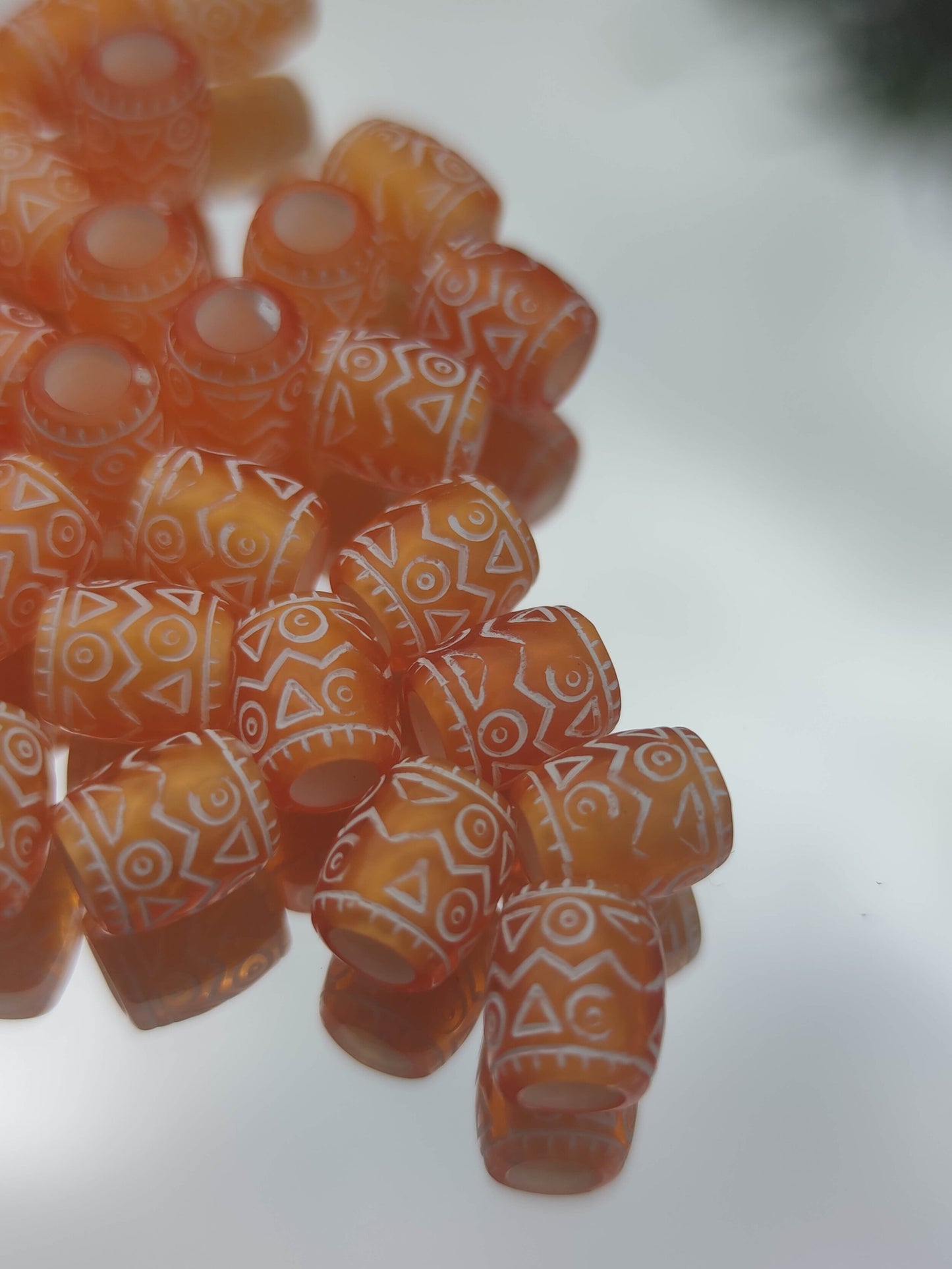 Perles gravures style tibétain - décoration coiffures microlocks tresses-SQ1845678