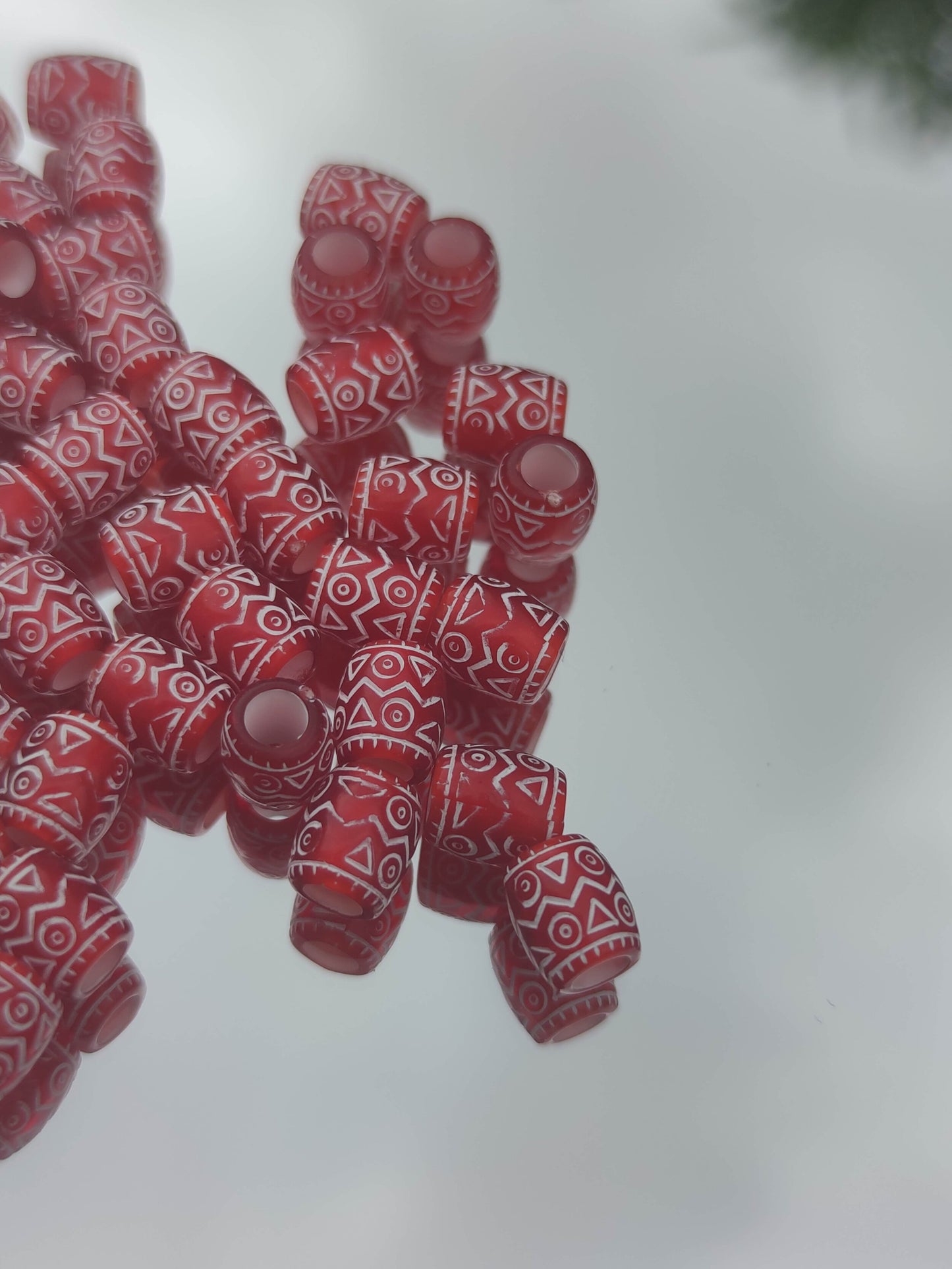 Perles gravures style tibétain - décoration coiffures microlocks tresses-SQ1845678