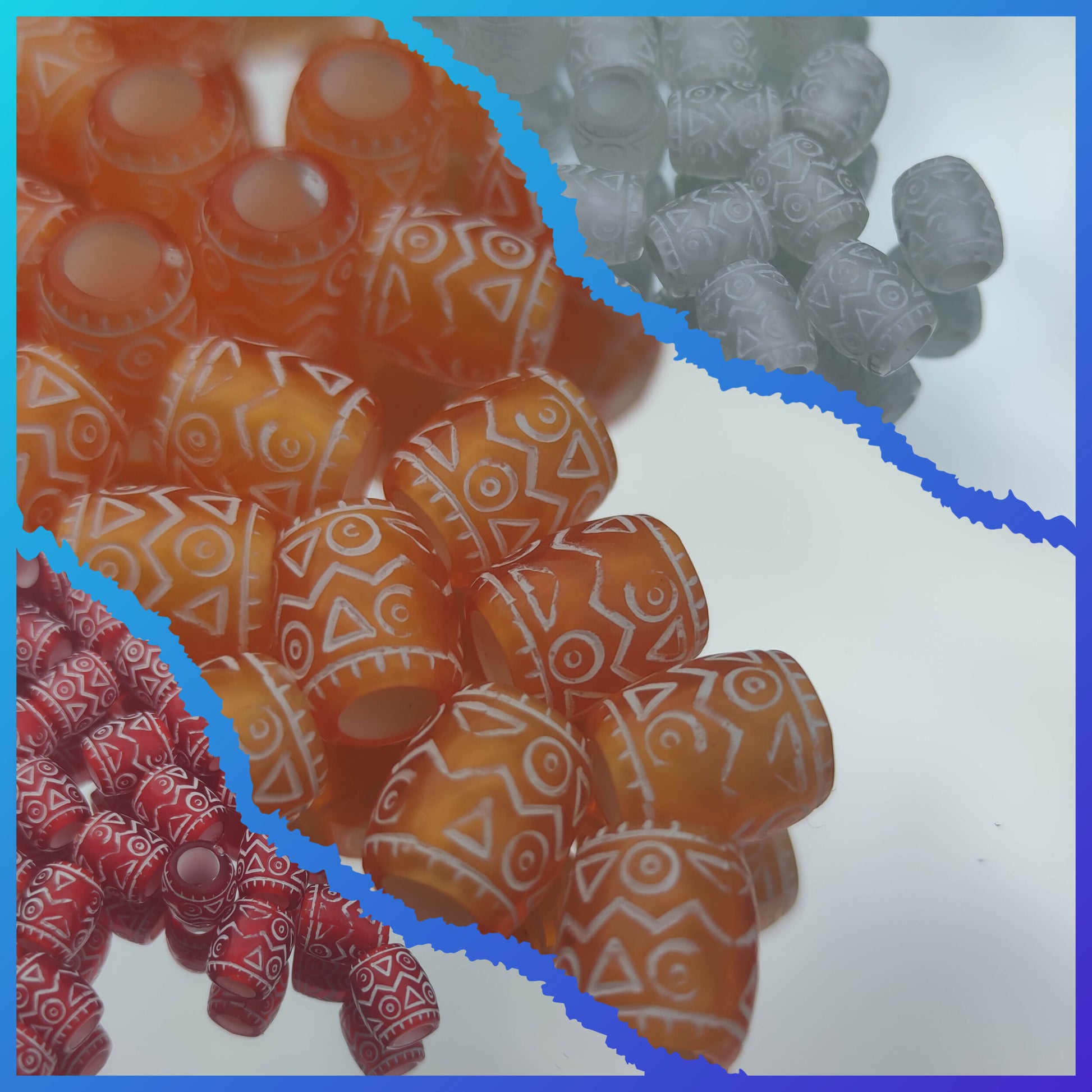 Perles gravures style tibétain - décoration coiffures microlocks tresses-SQ1845678