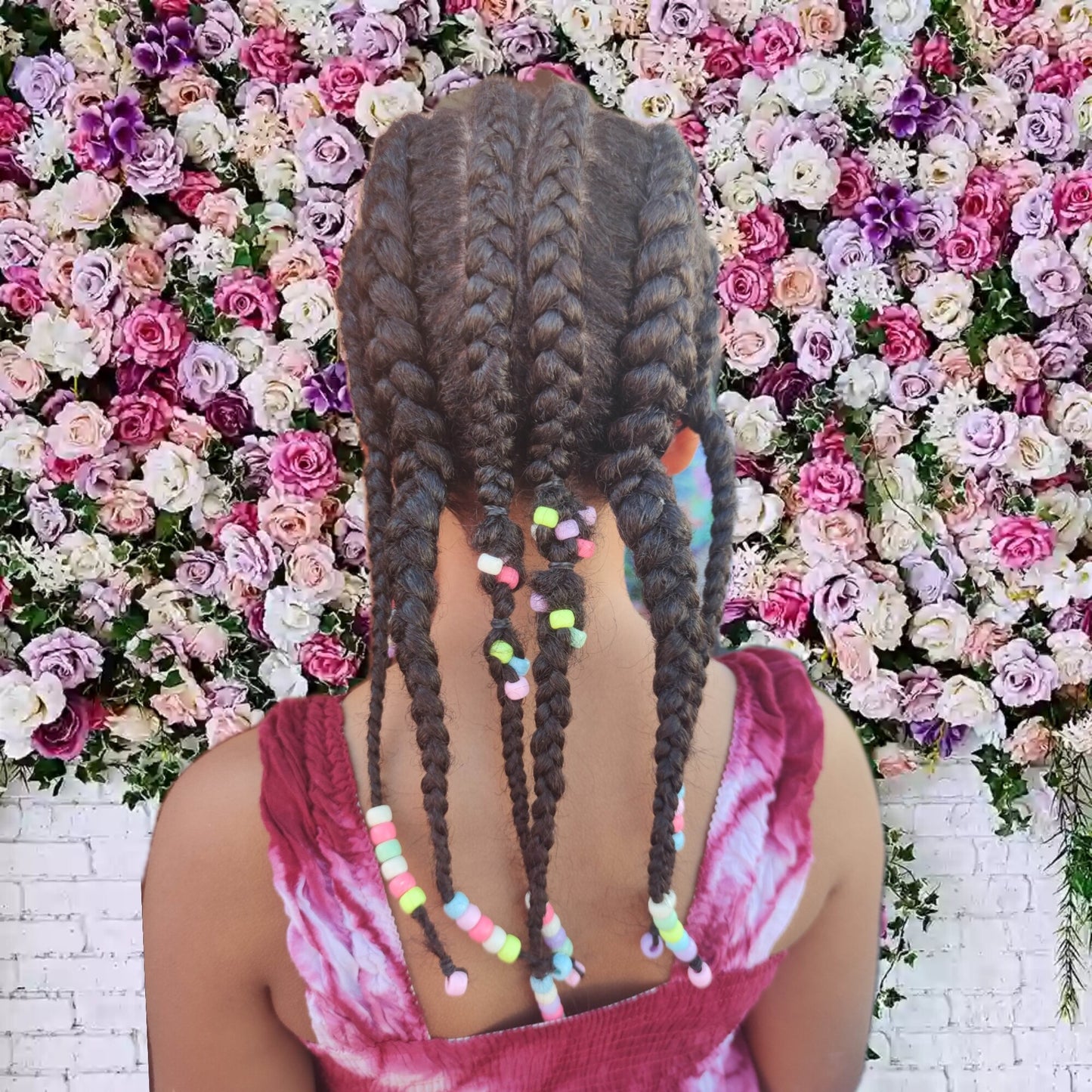 Lot de 100 perles colorées rondes - pour tresses dreadlocks petite fille