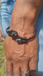 Bracelet_Toutankhamon_acier_inox_rigide_ajustable_noir_ou_dor_22_g_ video