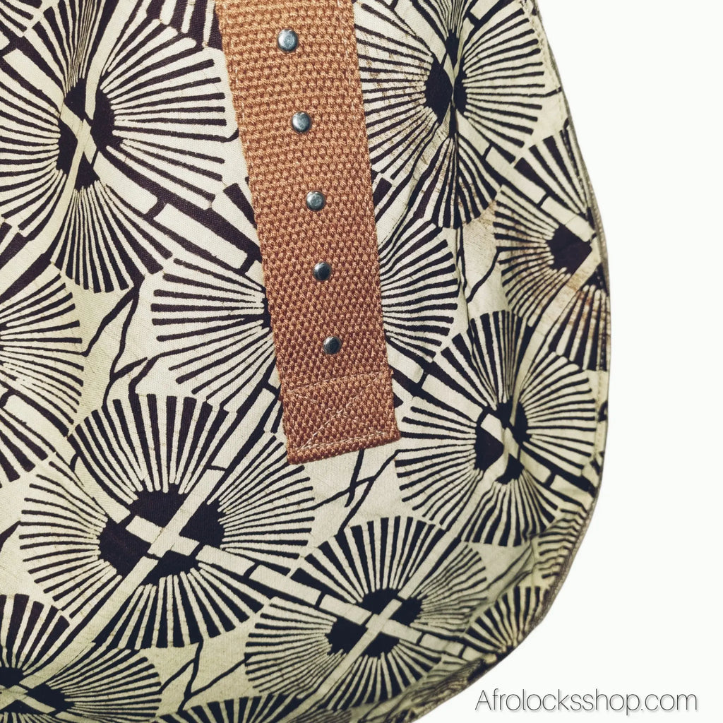 sac-bandouliere-noir-beige-rond - Afro Locks Shop