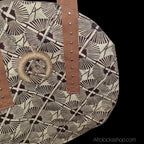 sac-fait-main-rond-noir-beige-wax - Afro Locks Shop