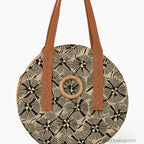 sac-rond-imprime-marron-noir - Afro Locks Shop