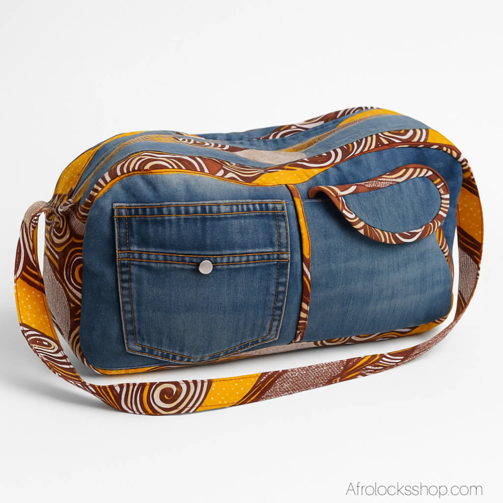sac-weekend-jean-et-wax-fait-main - Afro Locks Shop