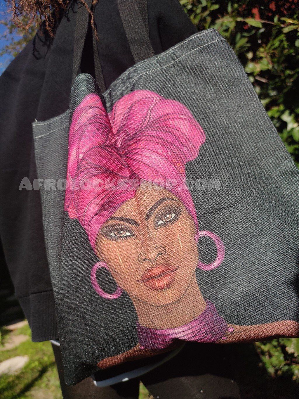Sac afro girl en lin bio - à main à courses fille africaine caraïbes bonne qualité-SQ1224076