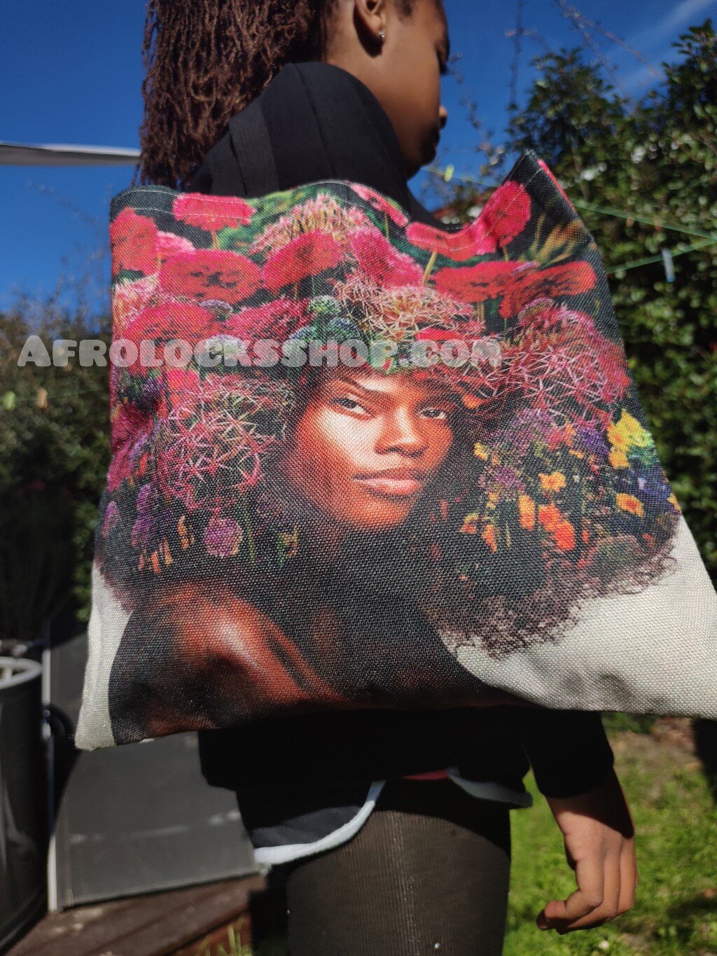 Sac afro girl en lin bio - à main à courses fille africaine caraïbes bonne qualité-SQ1224076