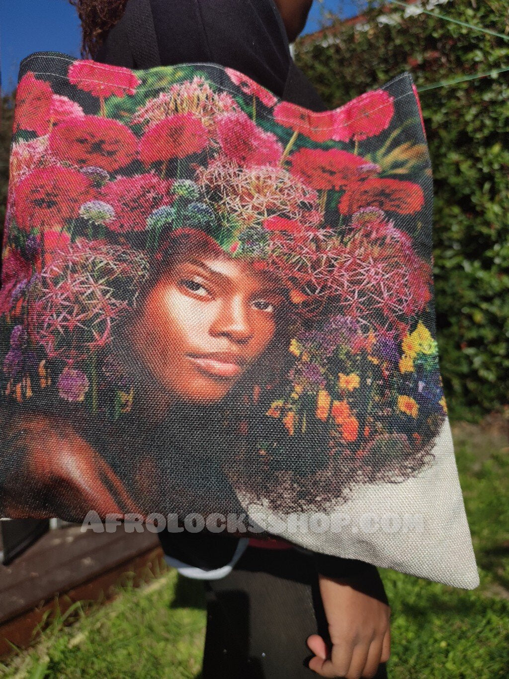 Sac afro girl en lin bio - à main à courses fille africaine caraïbes bonne qualité-SQ1224076