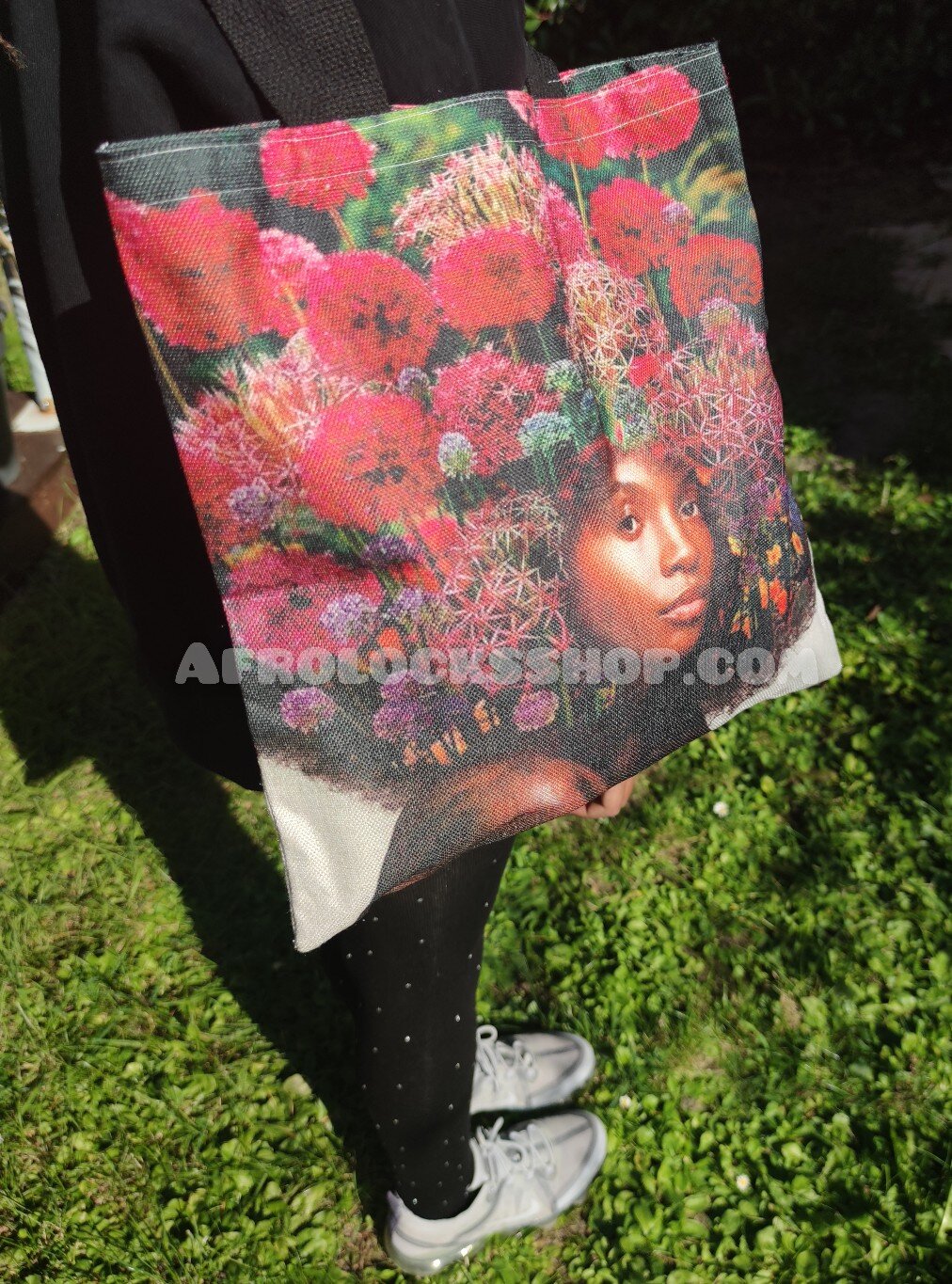 Sac afro girl en lin bio - à main à courses fille africaine caraïbes bonne qualité-SQ1224076