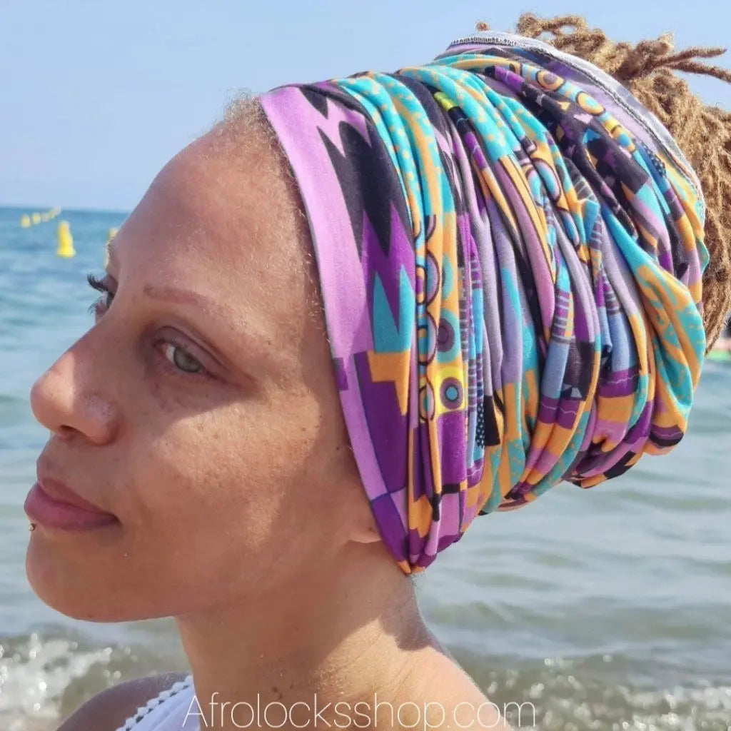 turban-bonnet--cheveux-volumineux-violet - Afro Locks Shop