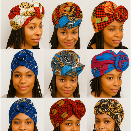 turban satin interieur et exterieur vue des differents coloris