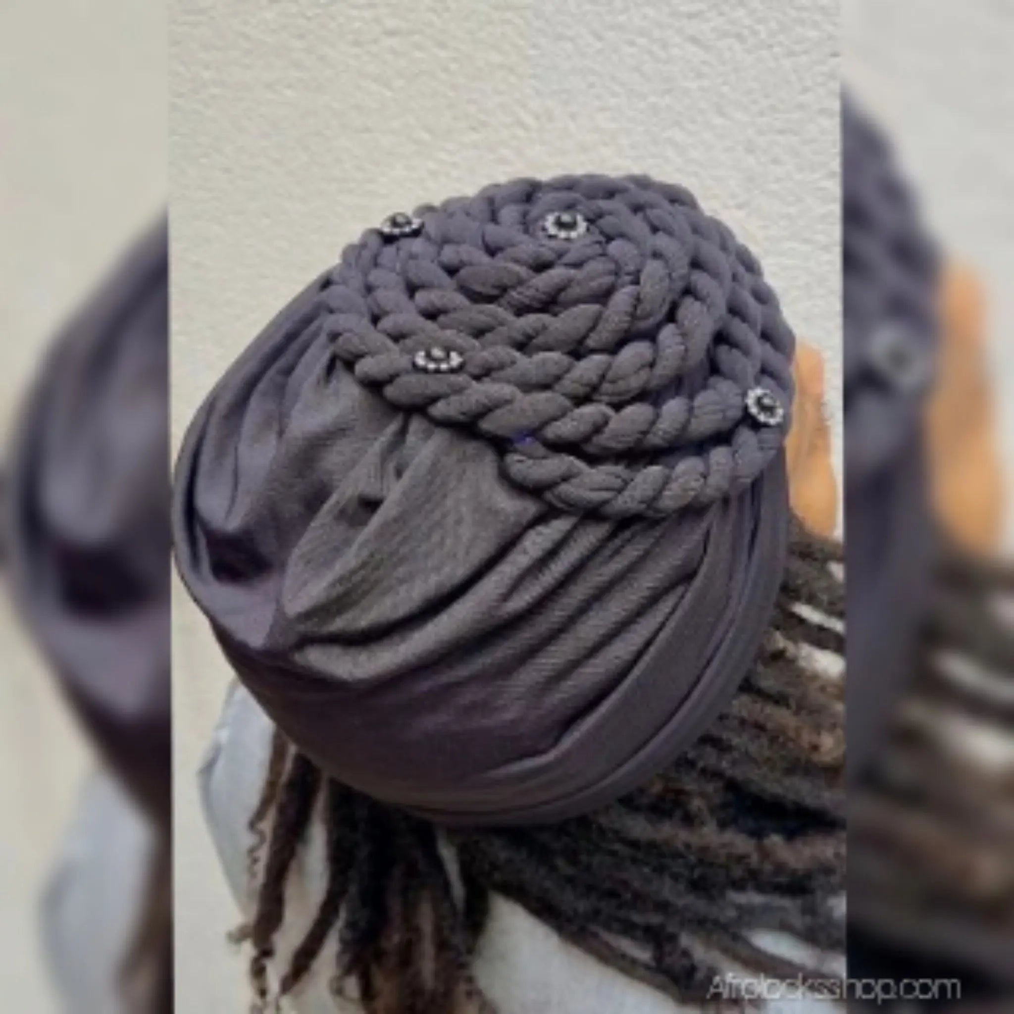 turban-torsade-strass-evenement - Afro Locks Shop