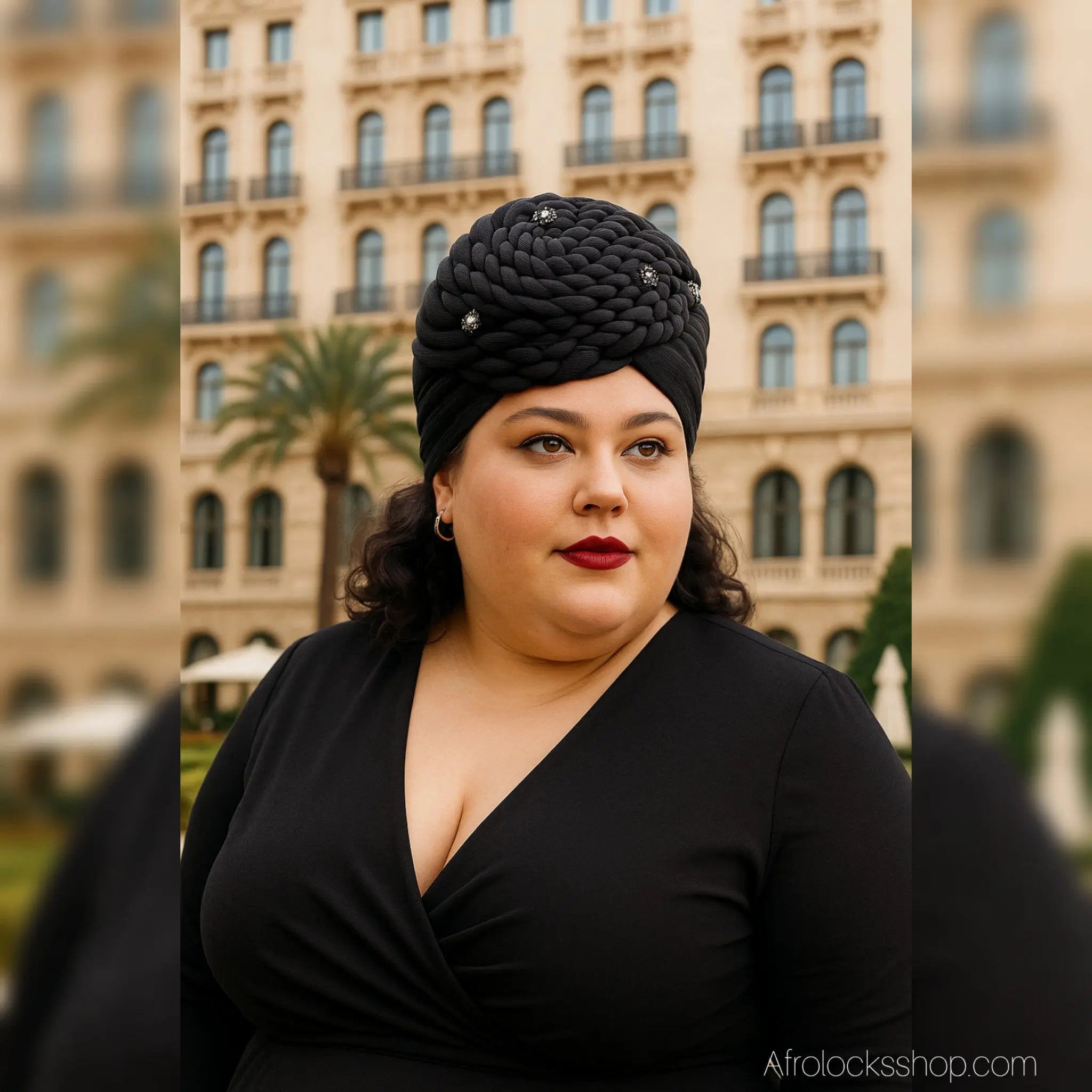turban-torsade-strass-sophistique - Afro Locks Shop